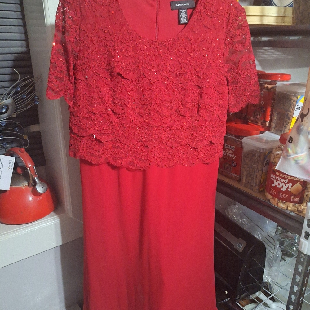 Elegant Red Lace Dress